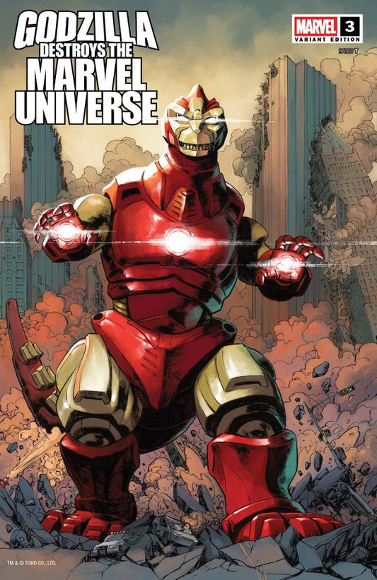 MARVEL COMICS GODZILLA DESTROYS THE MARVEL UNIVERSE #3 IRON MONSTER VARIANT