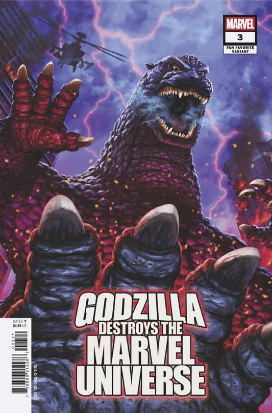 MARVEL COMICS GODZILLA DESTROYS THE MARVEL UNIVERSE #3 FAN FAVORITE VARIANT