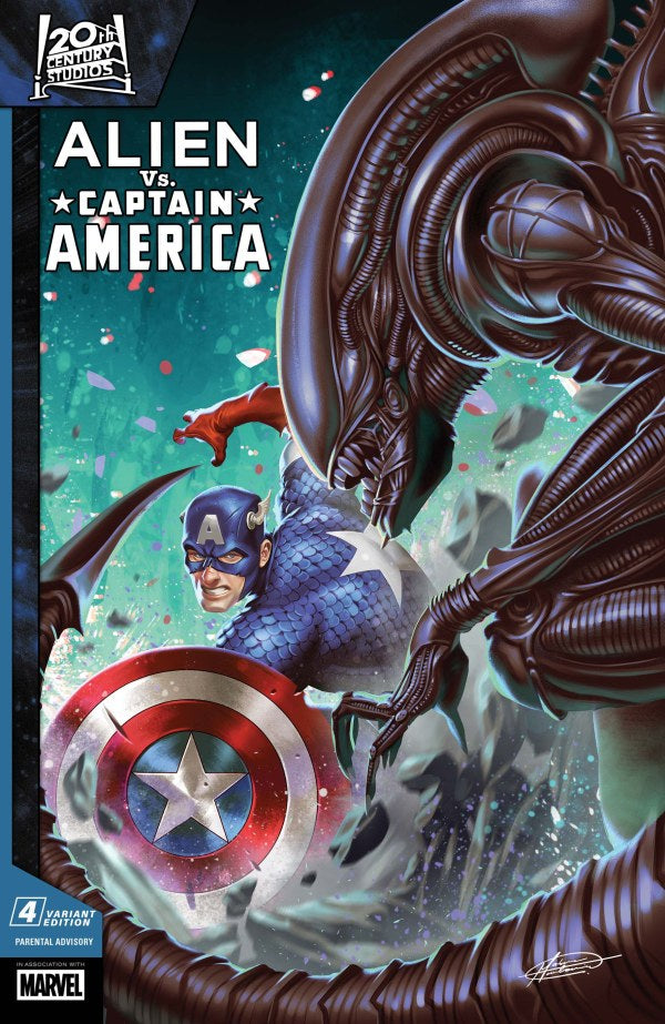 MARVEL COIMICS ALIEN VS. CAPTAIN AMERICA #4 MATEUS MANHANINI VARIANT