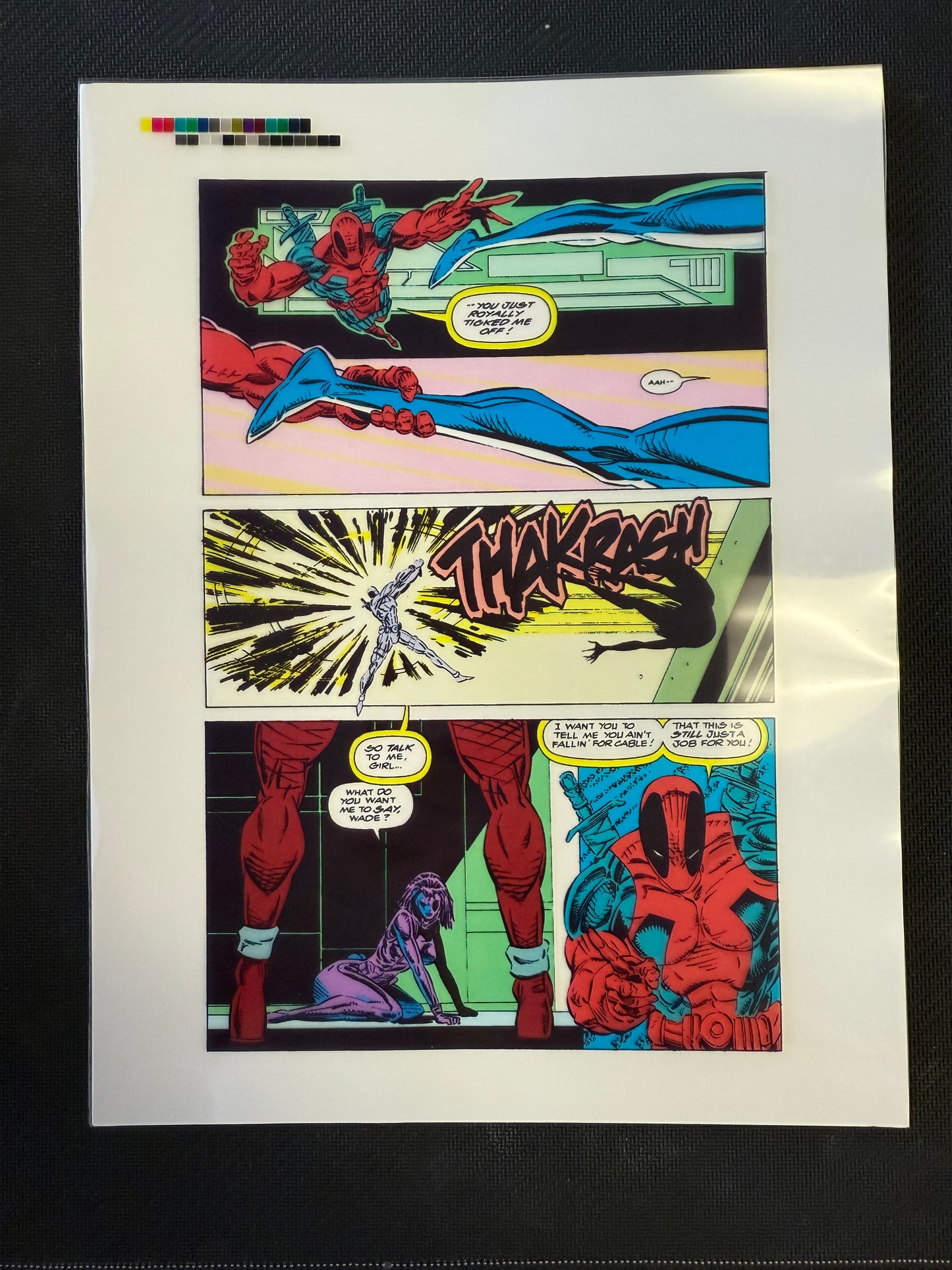Marvel COMICS DEADPOOL COMIC CELL ROB LIEFELD ART WITH DOMINO