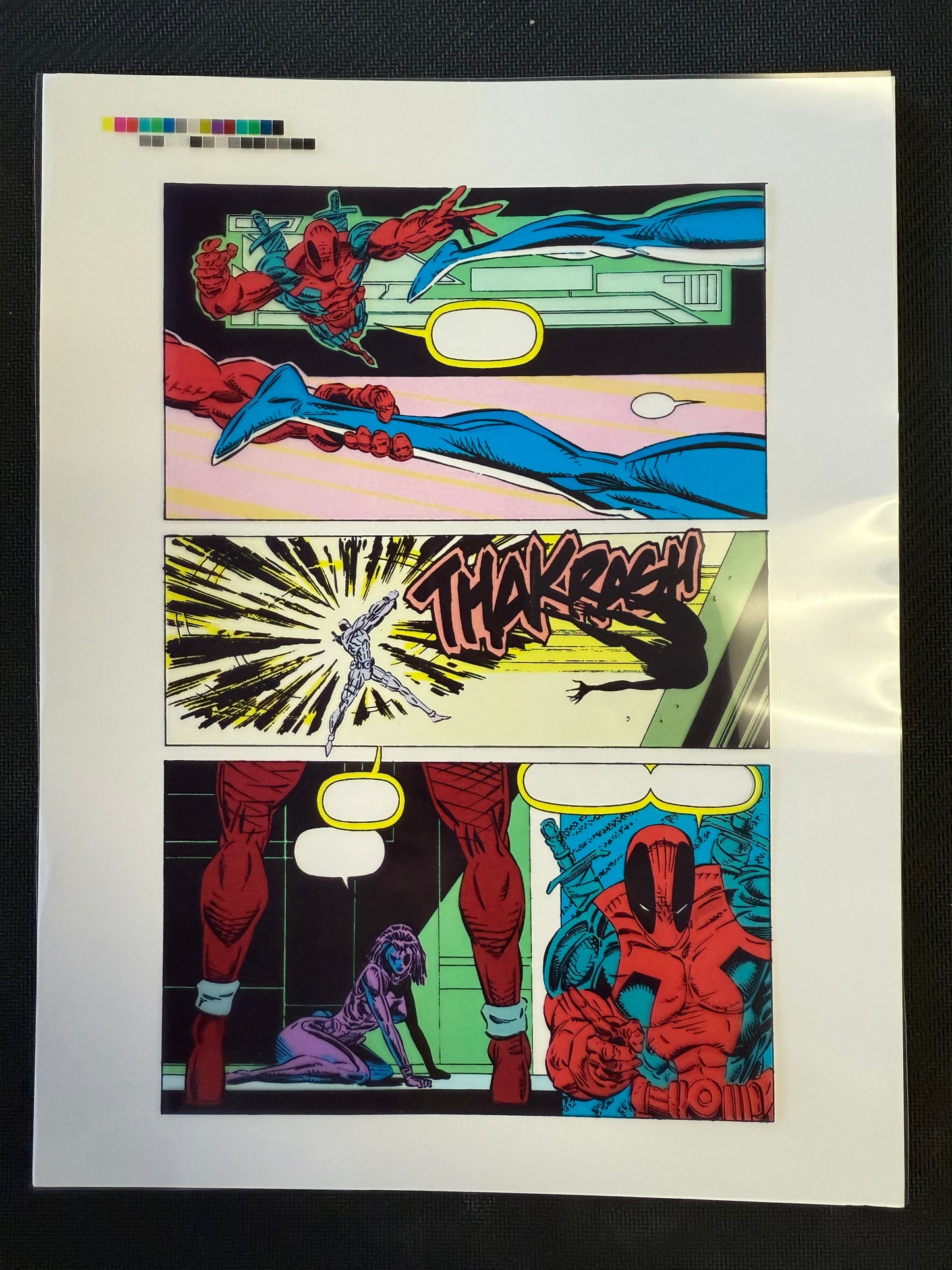 Marvel COMICS DEADPOOL COMIC CELL ROB LIEFELD ART WITH DOMINO