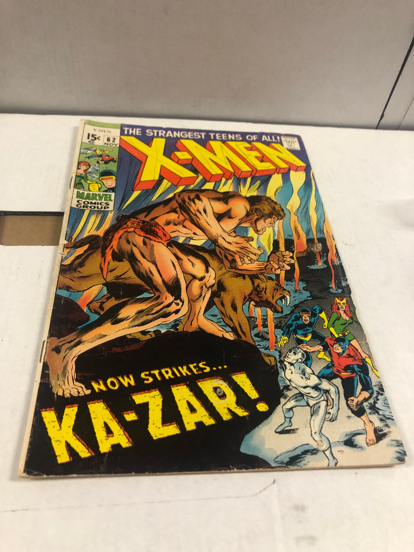 MARVEL COMICS X-MEN 62 (1969) 1ST TEAM APPEARANCE OF THE SAVAGE LAND MUTATES FN/FN+ OFF WHITE PAGES