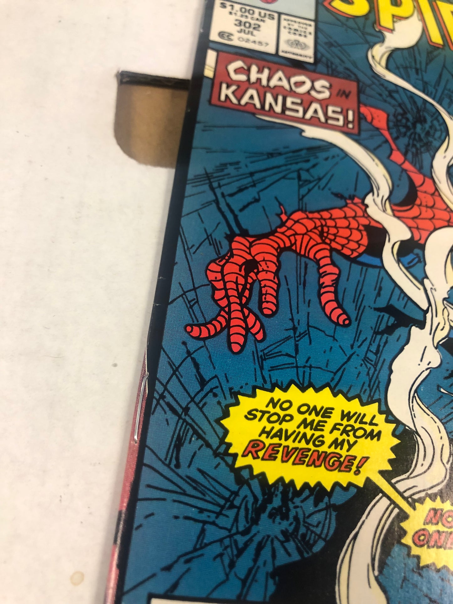 MARVEL COMICS AMAZING SPIDER-MAN 302 (1988) NEWSSTAND MARK JEWELERS MCFARLANE COVER VF+ WP
