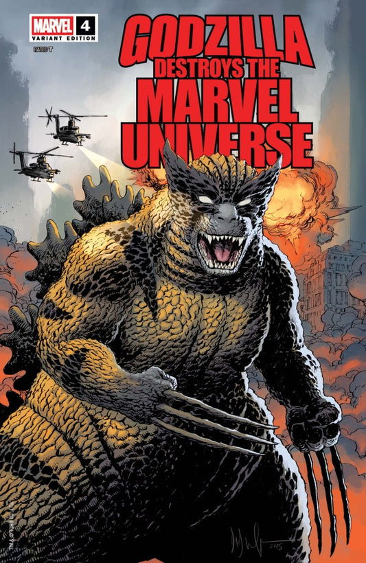 MARVEL COMICS GODZILLA DESTROYS THE MARVEL UNIVERSE #4 Wolverine ZILLA VARIANT