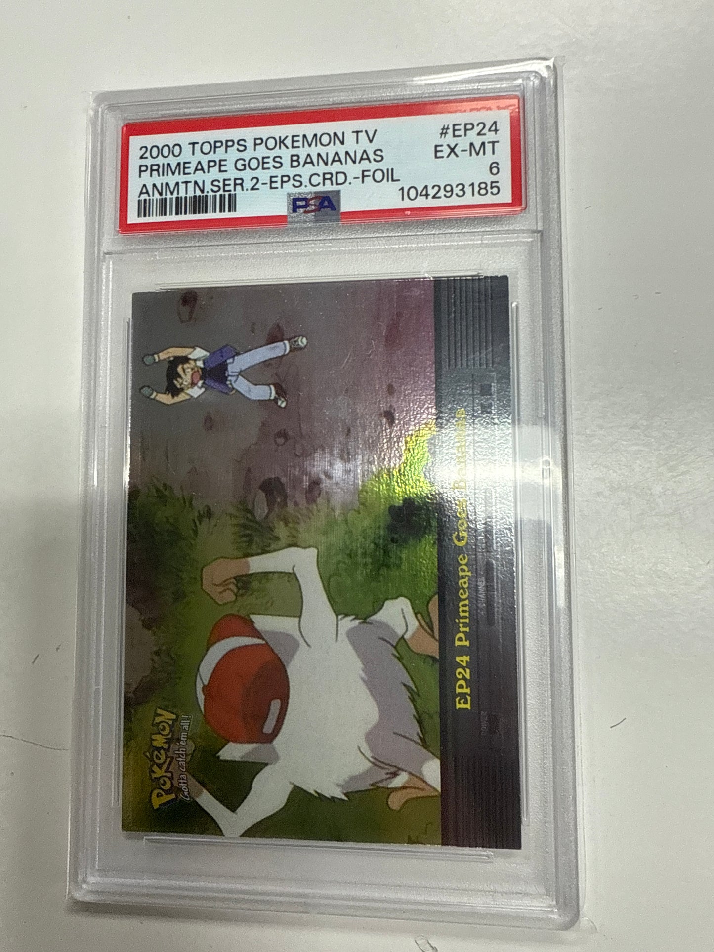 2000 TOPPS POKEMON TV PRIMEAPE GOES BANANAS PSA 6