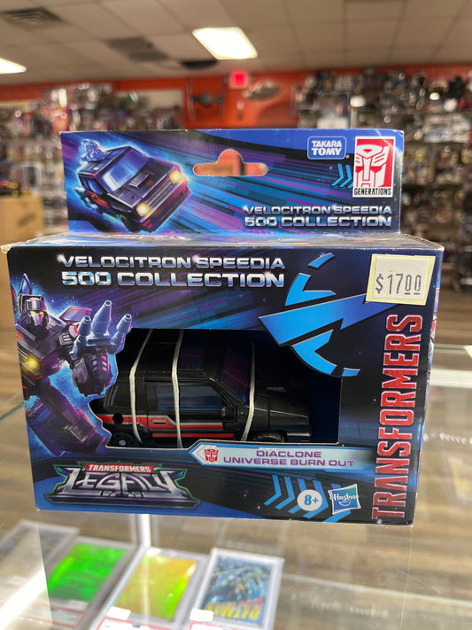 TRANSFORMERS VELOCITRON SPEEDIA 500 COLLECTION DIACLONE UNIVERSE BURN OUT