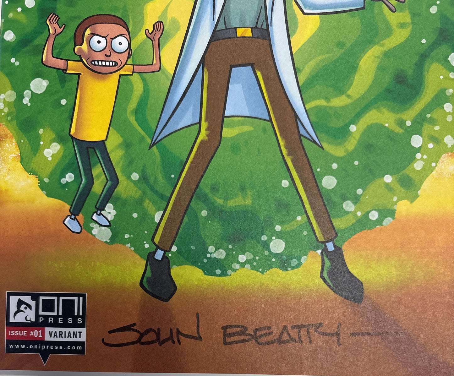 ONI PRESS RICK & MORTY CORPORATE ASSETS #1 VARIANT SIGNED BY JOHN BEATTY WITH CERTIFICATE OF AUTHENTICITY