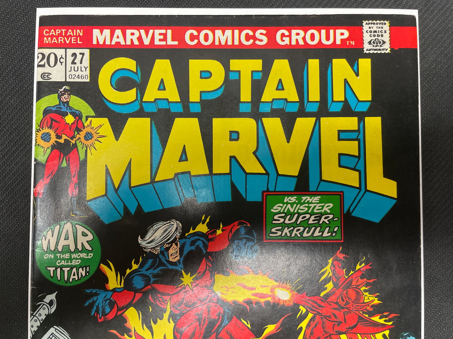 CAPTAIN MARVEL #27 (MARVEL KEY COMIC 1973, 2nd DRAX APPEARANCE! 1st APPEARANCE OF DEATH & EROS!) VF/NM