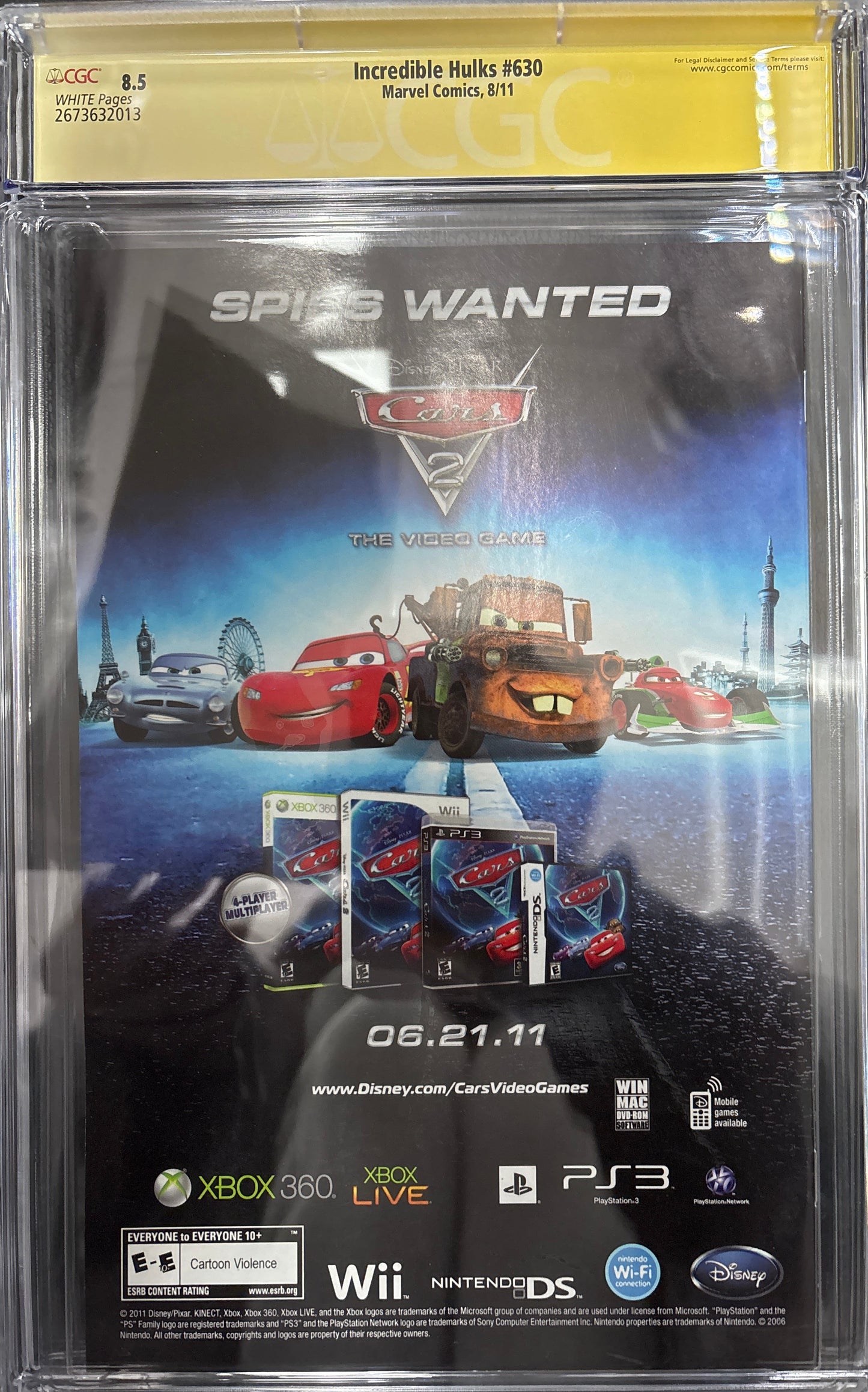 CGC SIGNATURE SERIES 8.5 MARVEL COMICS INCREDIBLE HULKS #630 8/11 SIGNED BY PAUL PELLETIER