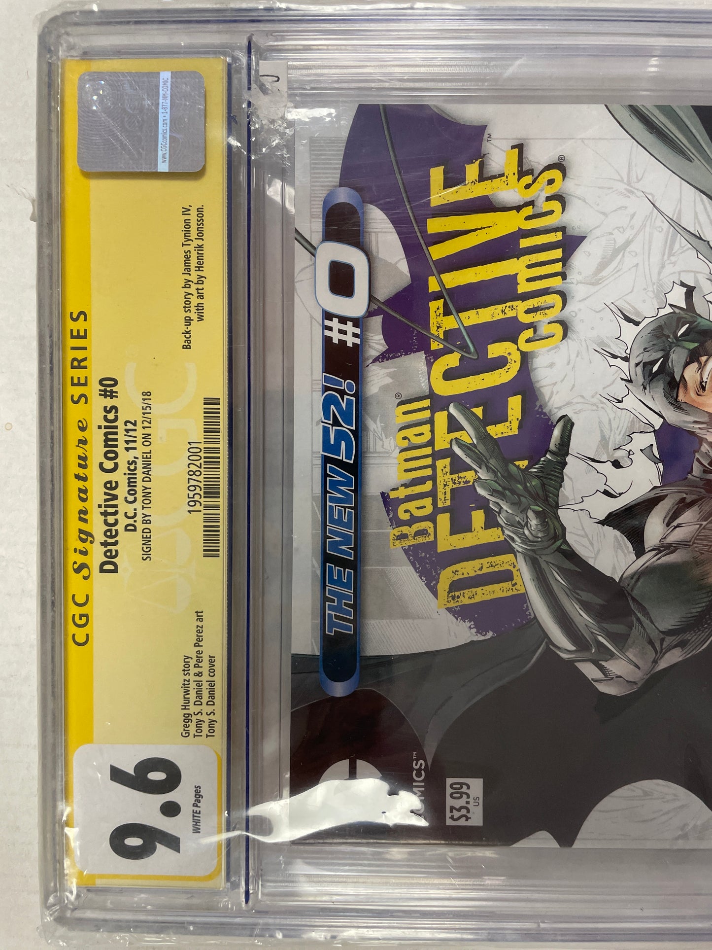 DETECTIVE COMICS #0 SS CGC 9.6 (2012, SIGNED BY TONY DANIEL!)