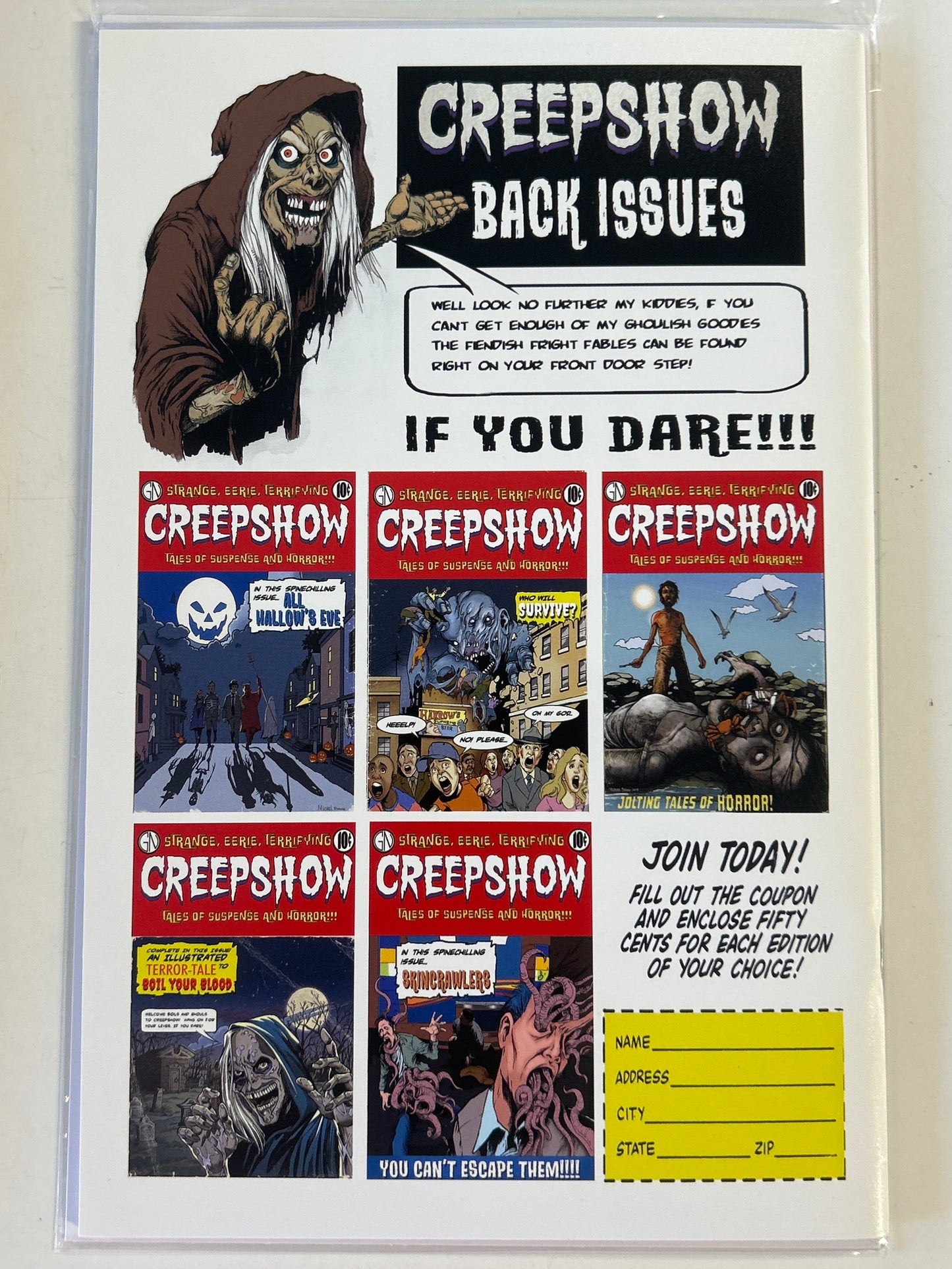 IMAGE COMICS CREEPSHOW #0 UNSIGNED LIMITED /1000 HEAVY METAL SDCC 2019 VARIANT