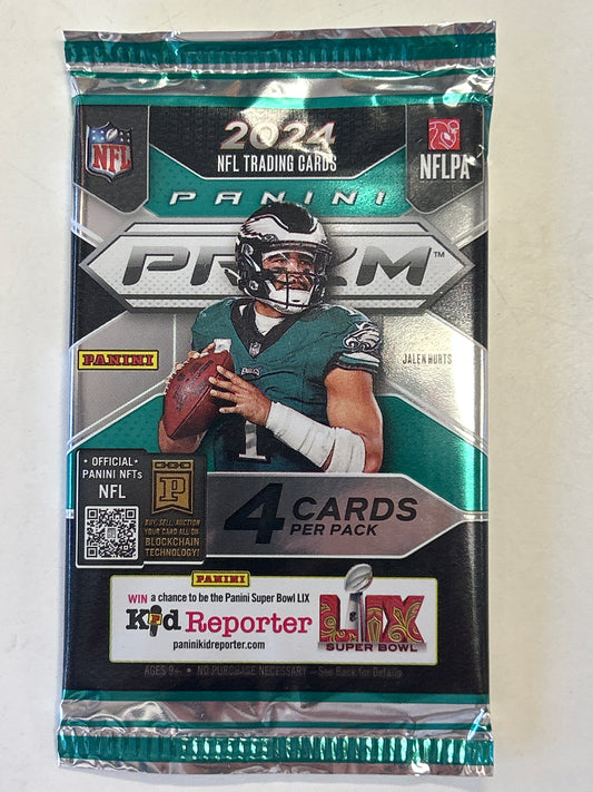 2024 NFL PANINI PRIZM 4 CARD TRADING CARD PACK