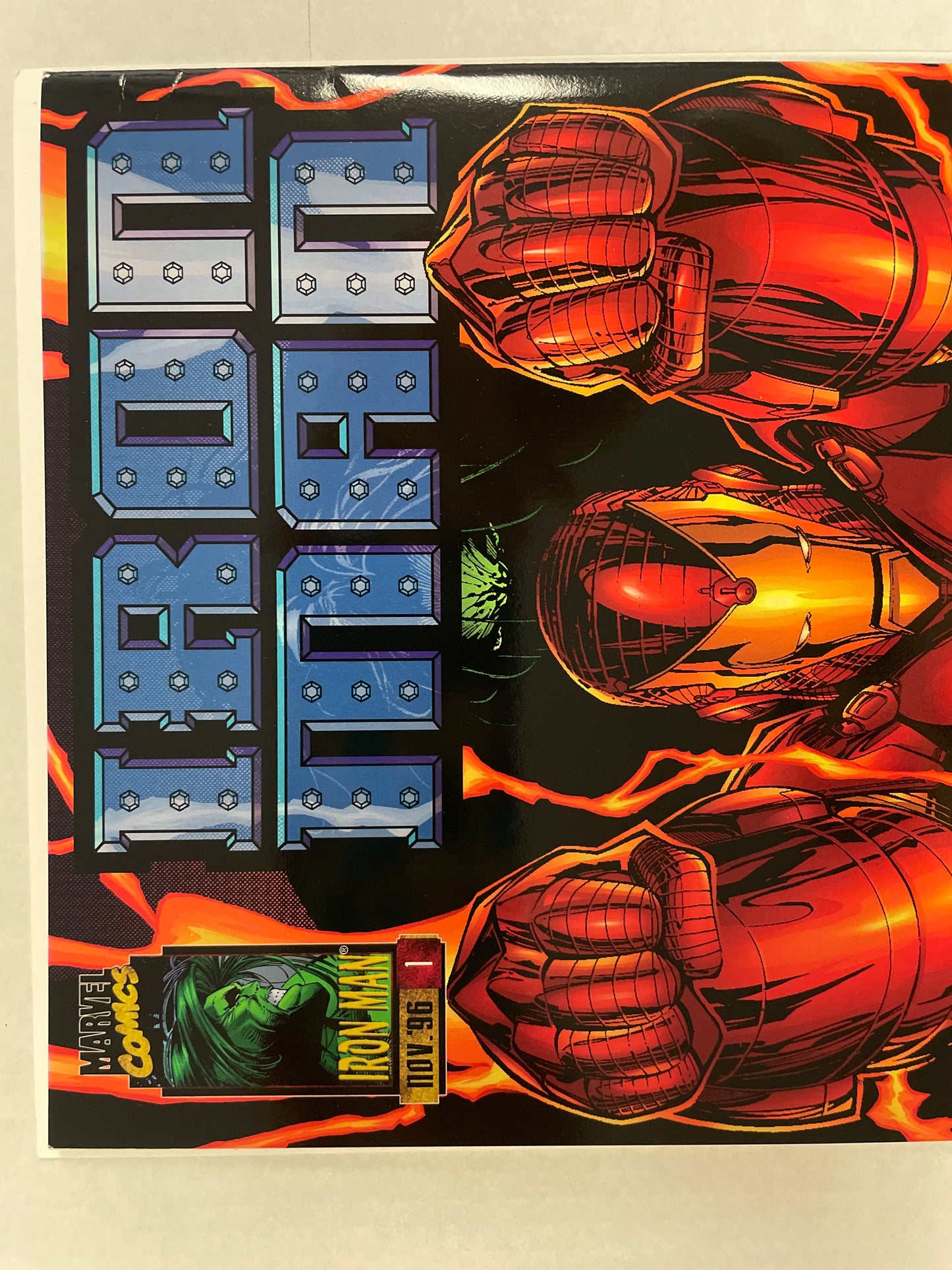 IRON MAN #1 JIM LEE 22k GOLD SIGNATURE VARIANT 1/2500 (1996 VHTF, VF/NM)