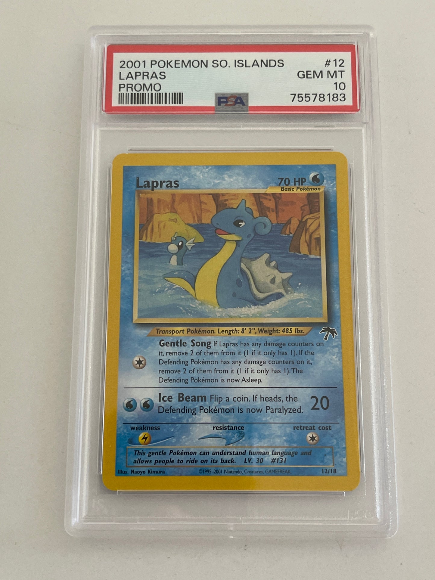 2001 POKEMON SO. ISLANDS LAPRAS PROMO PSA 10