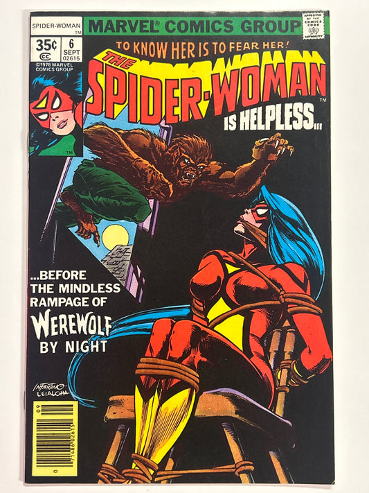 MARVEL COMICS THE SPIDER-WOMAN #6 (BONDAGE COVER/CROSSOVER APPEARANCE WEREWOLF BY NIGHT) VERY FINE/NEAR MINT CONDITION