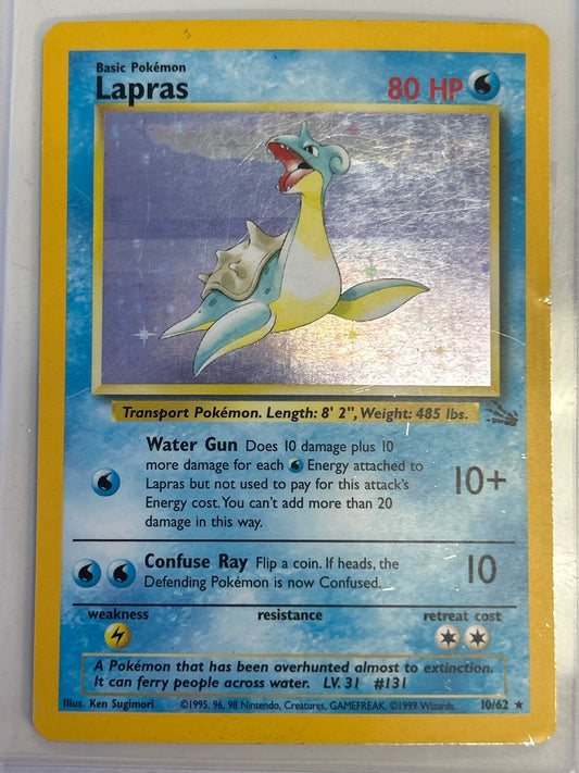 POKÉMON TCG LAPRAS HOLO 10/62 MODERATE PLAY CONDITION