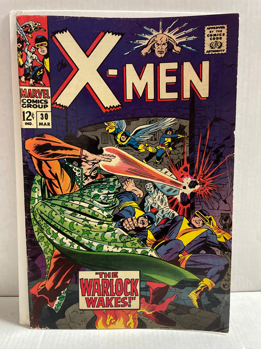 THE X-MEN #30 FINE++/VF BEAUTY! (1967, SILVER AGE MARVEL COMIC BOOK) JACK KIRBY MAD MERLIN COVER!!