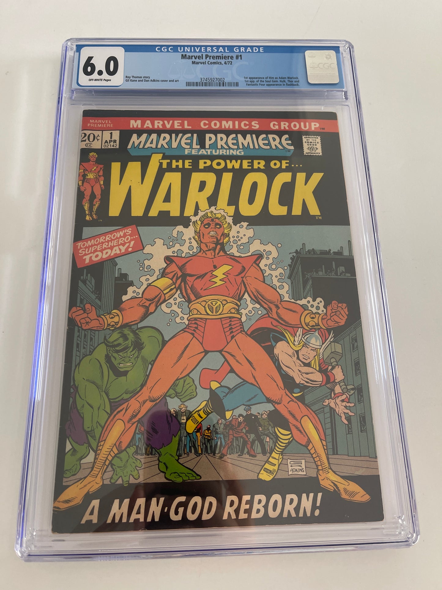 MARVEL PREMIERE #1 CGC 6.0 (1972, HUGE KEY! 1st APPEARANCE OF THE SOUL GEM & WARLOCK AS HIM!!)