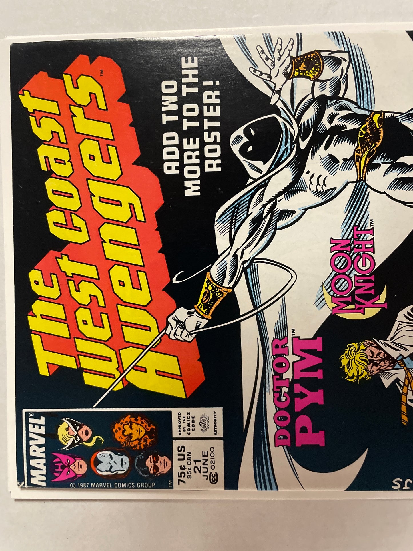 THE WEST COAST AVENGERS #21 NM- GEM 💎 (1987 MARVEL VHTF MARK JEWELERS VARIANT, COMIC KEY!) CGC ME! MOON KNIGHT COVER