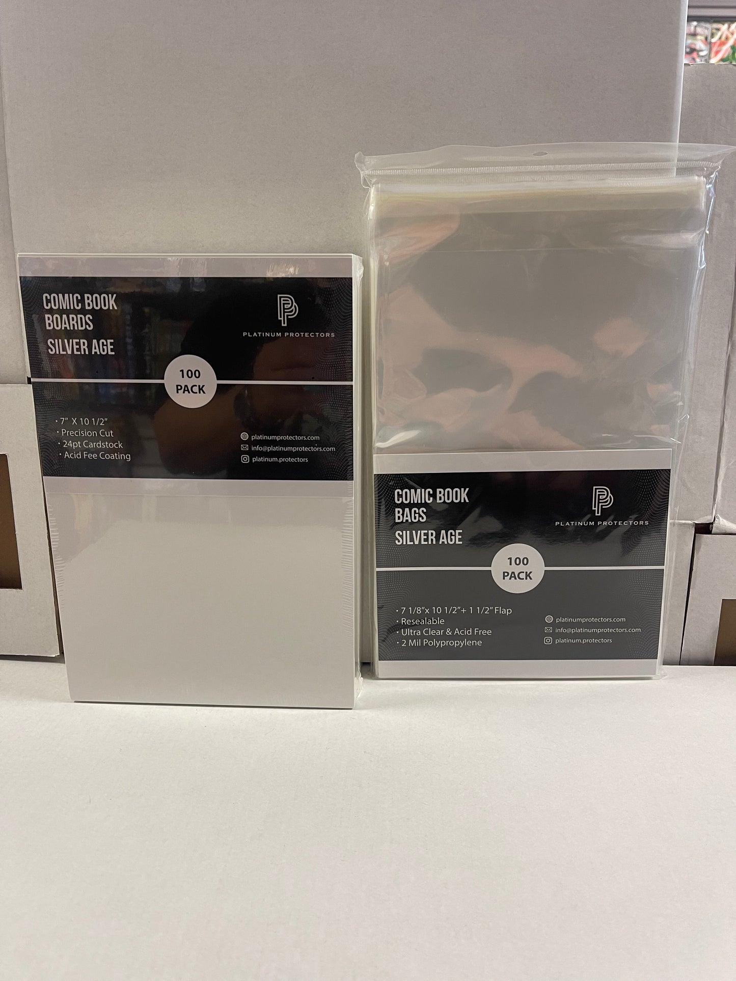 PLATINUM PROTECTORS SILVER AGE BAGS AND BOARDS (100ct)