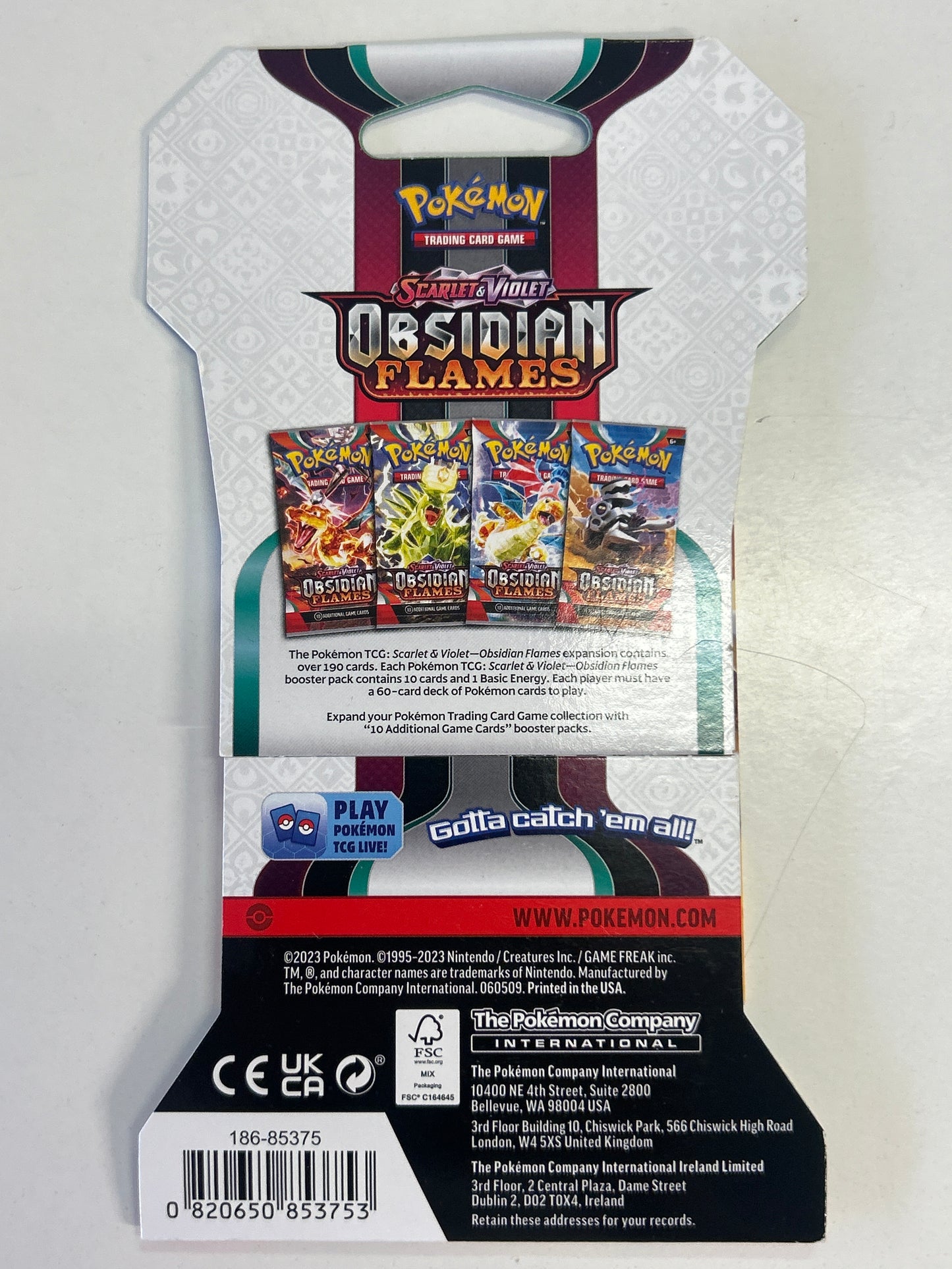 POKEMON TCG OBSIDIAN FLAMES BOOSTER PACK