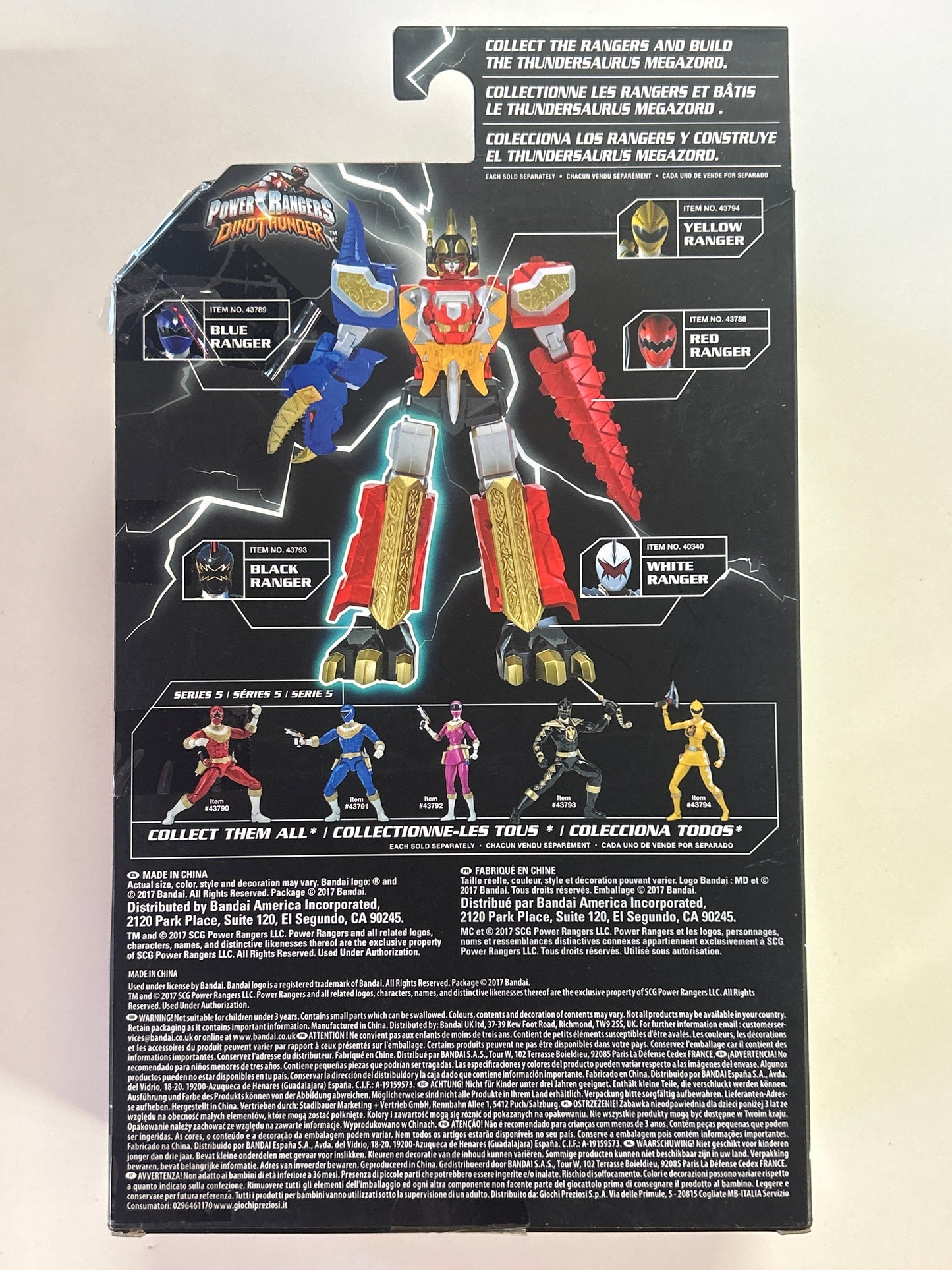 BANDAI POWER RANGERS DINO THUNDER LEGACY COLLECTION BLACK RANGER (2017)