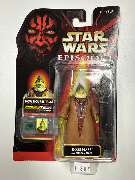 Star Wars Episode I Boss Nass Gungan Staff Action Figure Talking CommTech Chip