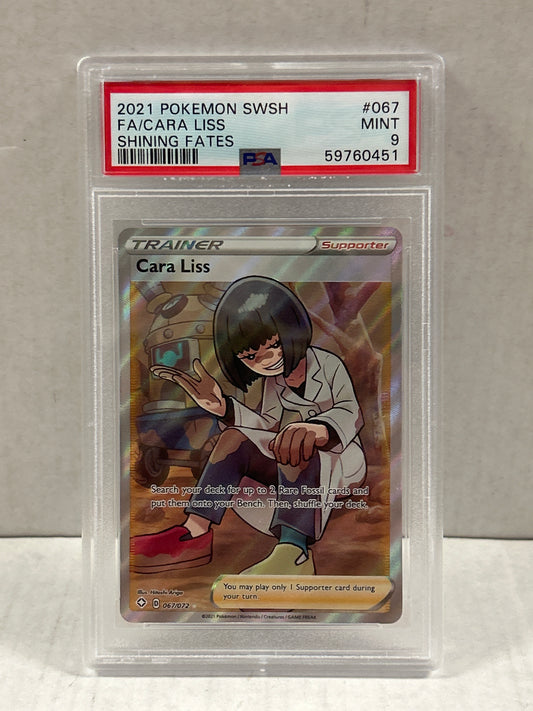 2021 POKEMON SWORD & SHIELD SHINING FATES CARA LISS FULL ART #067 PSA 9