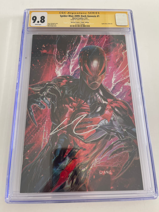 MARVEL COMICS SPIDER-MAN 2099: DARK GENESIS #1 CGC 9.8 SIGNED BY JOHN GIANG