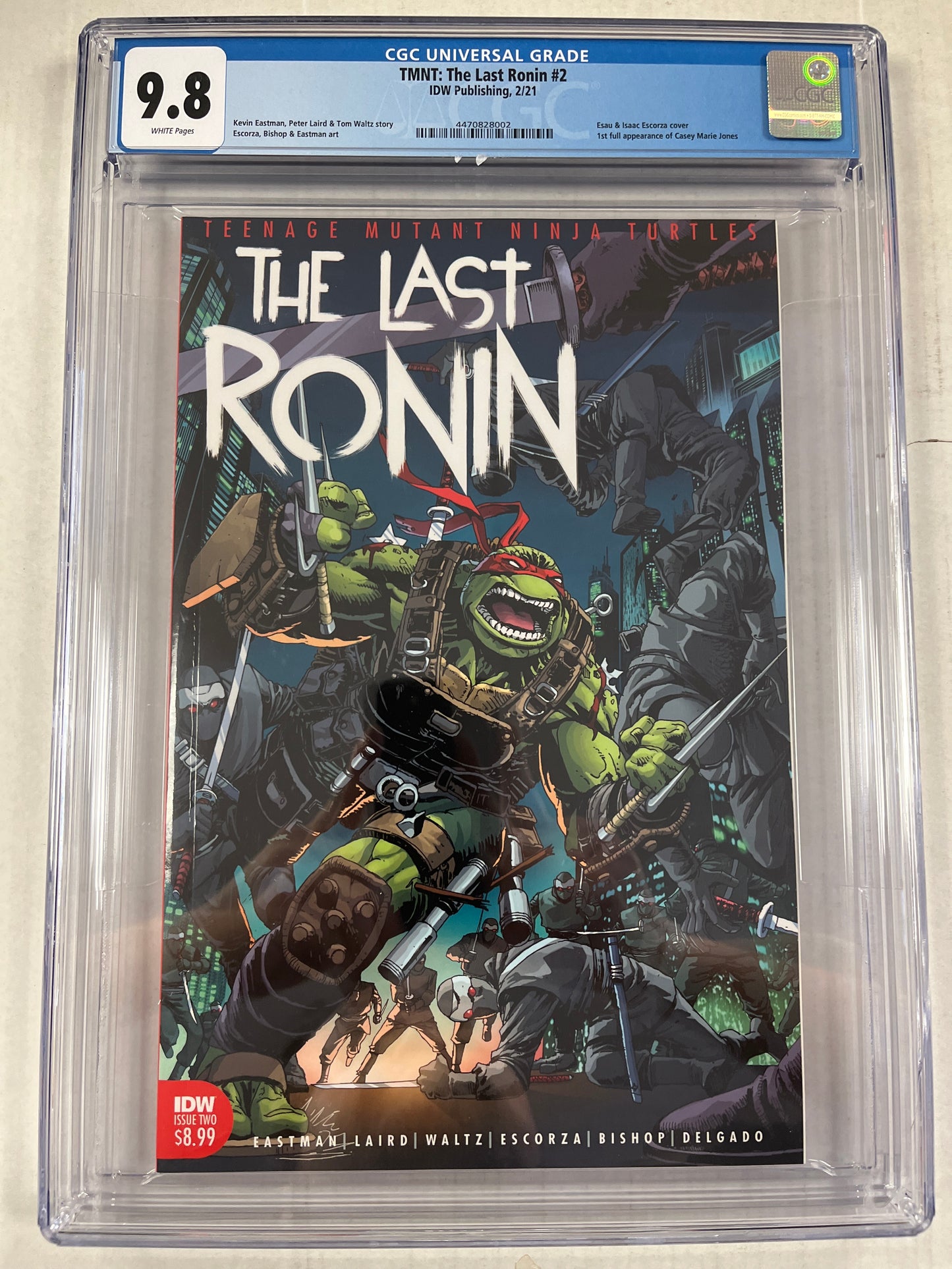 TMNT: THE LAST RONIN #2 (2021, IDW KEY COMIC!) CGC 9.8 WP 1st FULL CASIE MARIE JONES APPEARANCE!