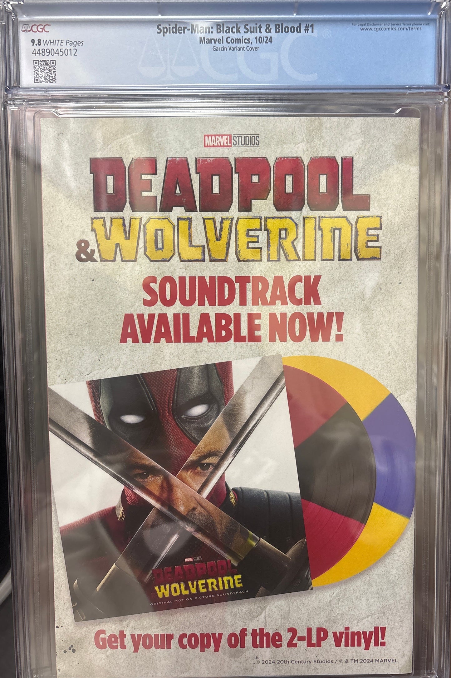 CGC 9.8 SPIDER-MAN BLACK SUIT AND BLOOD #1 WHITE PAGES