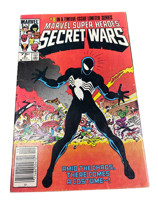 MARVEL SUPER HEROES SECRET WARS #8 NEWSSTAND ORGIN BLACK COSTUME
