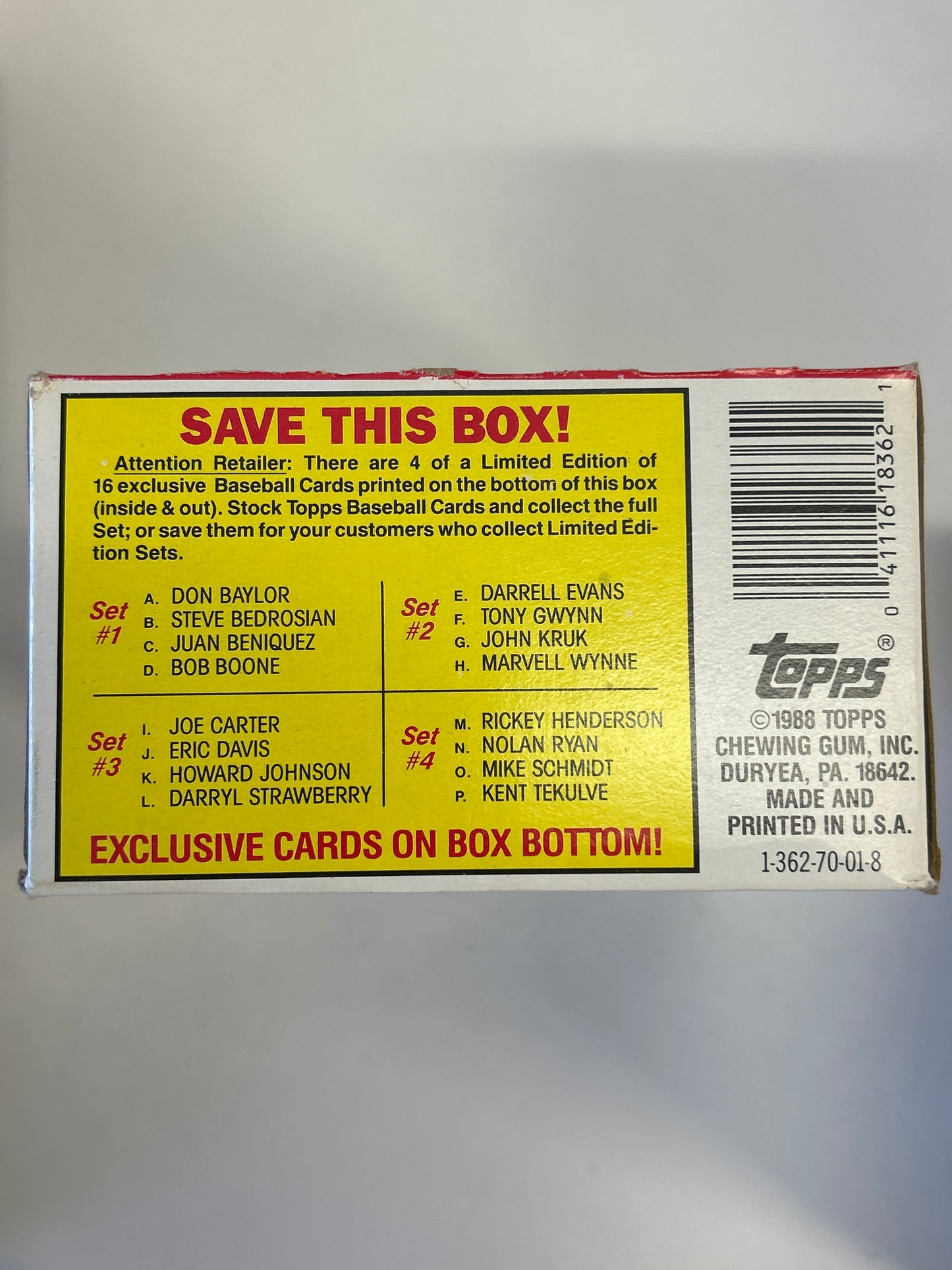TOPPS 1988 MAJOR LEAGUE BASEBALL CARDS BOX 36 PACKS