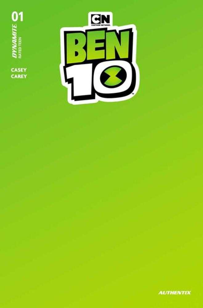 Ben 10 #1 Cover R Green Blank Authentix Variant