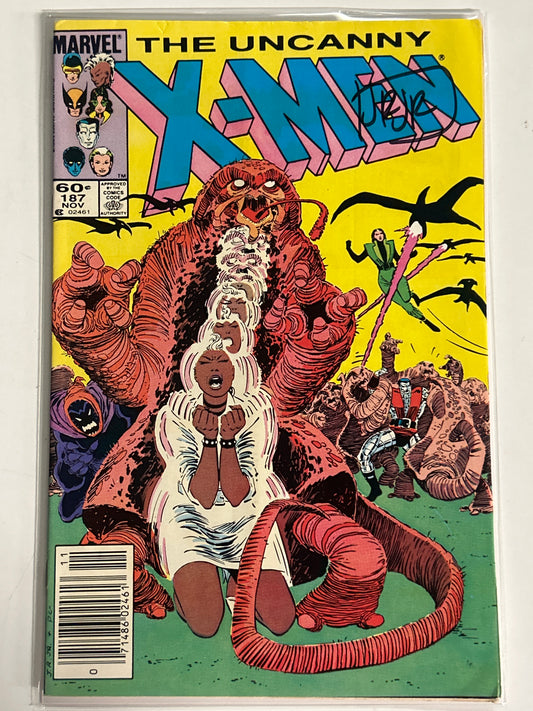 MARVEL COMICS UNCANNY X-MEN 187 SIGNED BY JOHN ROMITA JR LIGHT PLAY CONDITION
