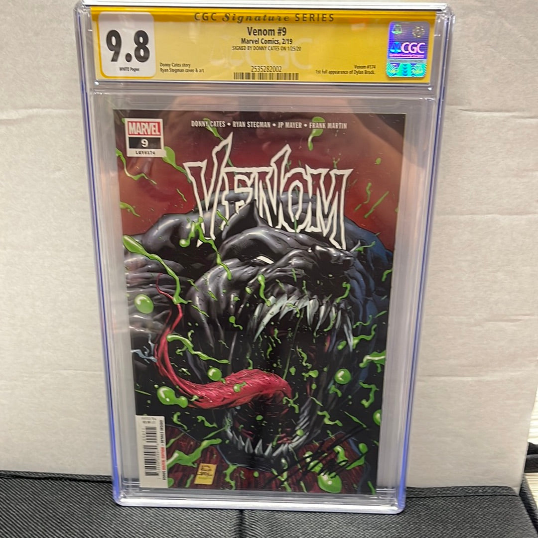 MARVEL COMICS VENOM #9 CGC 9.8 SIGNED BY DONNY CATES