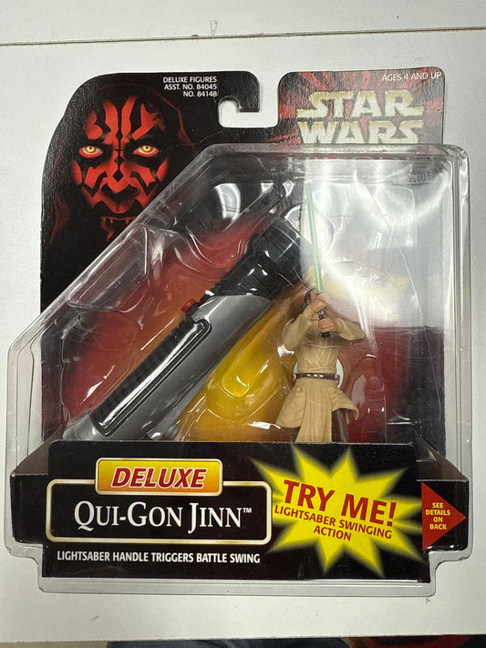 Star Wars Episode I QUI GON JINN Action Figure Talking CommTech Chip