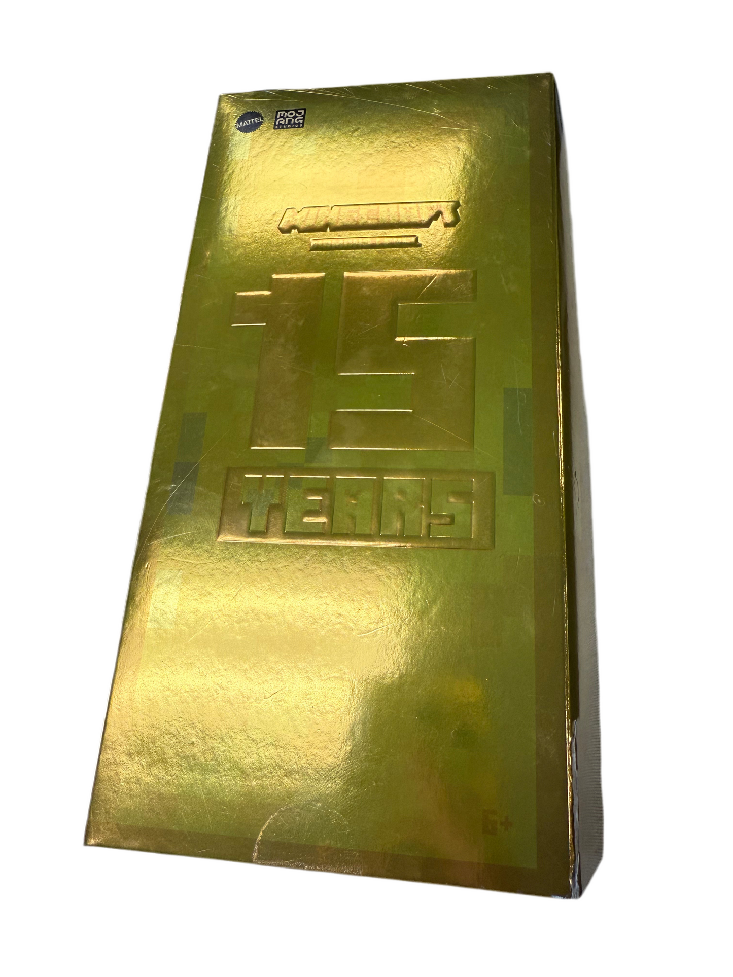 MOJANG MATTEL MINECRAFT 15 YEAR ANNIVERSARY STEVE WITH 24k PICKAXE, Tuxedo & CAPE