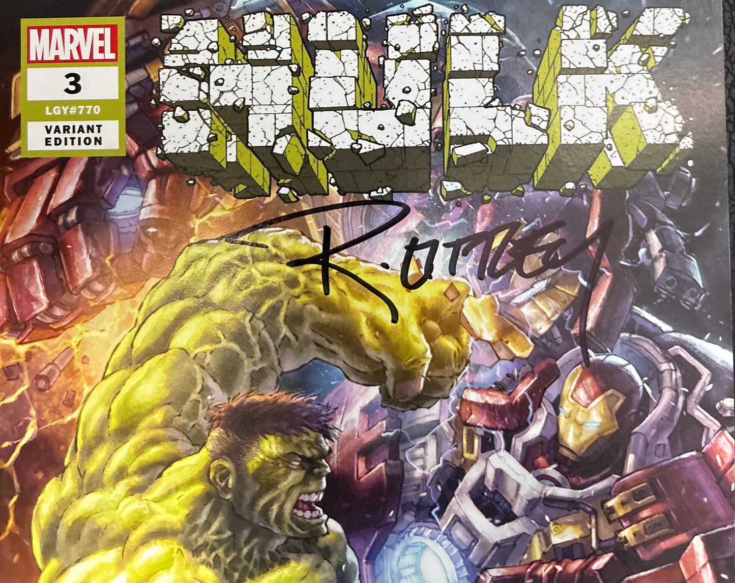 MARVEL HULK #3 VARIANT EDITION SIGNED BY DONNY CATES & RYAN OTTLEY WITH CERTIFICATE OF AUTHENTICITY
