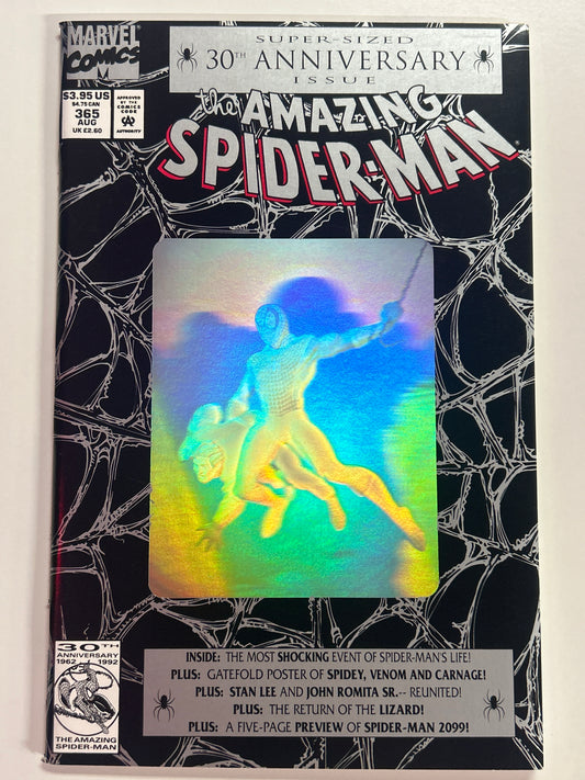 MARVEL COMICS THE AMAZING SPIDER-MAN #365 SUPER-SIZED 30TH ANNIVERSARY ISSUE HOLOGRAM VERY FINE/NEAR MINT CONDITION
