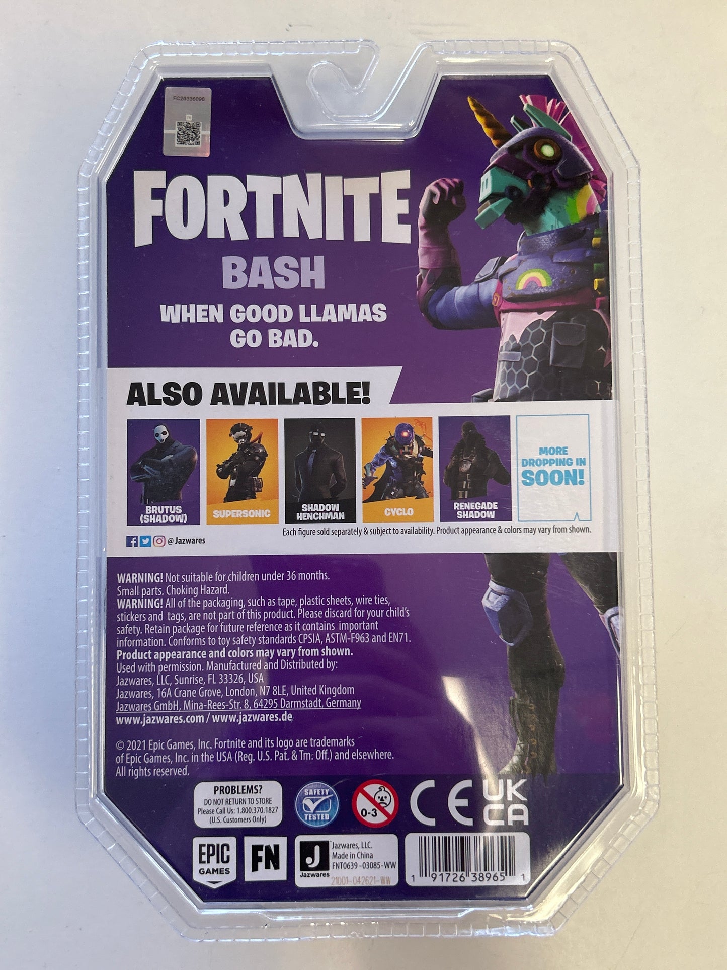 JAZWARES EPIC GAMES FORTNITE BASH ACTION FIGURE IN SEALED BOX