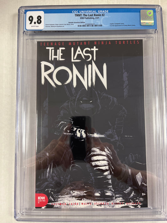 TMNT: THE LAST RONIN #2 (2021, HTF RETAILER INCENTIVE EDITION!) CGC 9.8 WP 1st FULL CASIE MARIE JONES APPEARANCE!