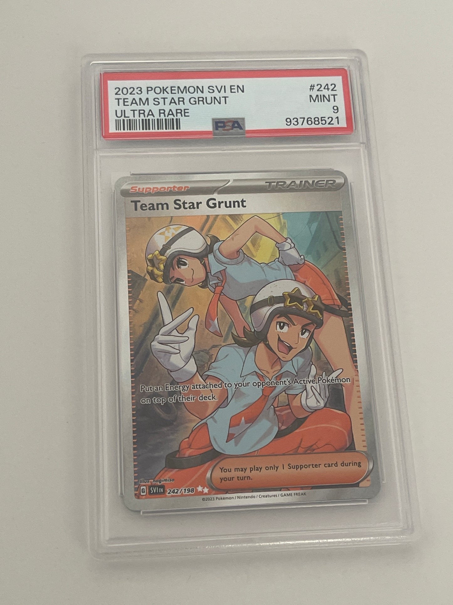 2023 POKEMON SVI TEAM STAR GRUNT ULTRA RARE PSA 9