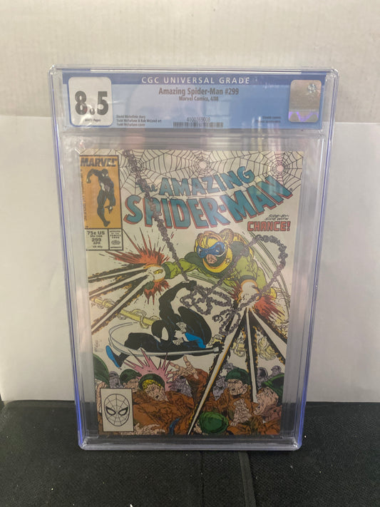 MARVEL COMICS AMAZING SPIDER-MAN #299 (1988) VENOM CAMEO CGC 8.5 WP