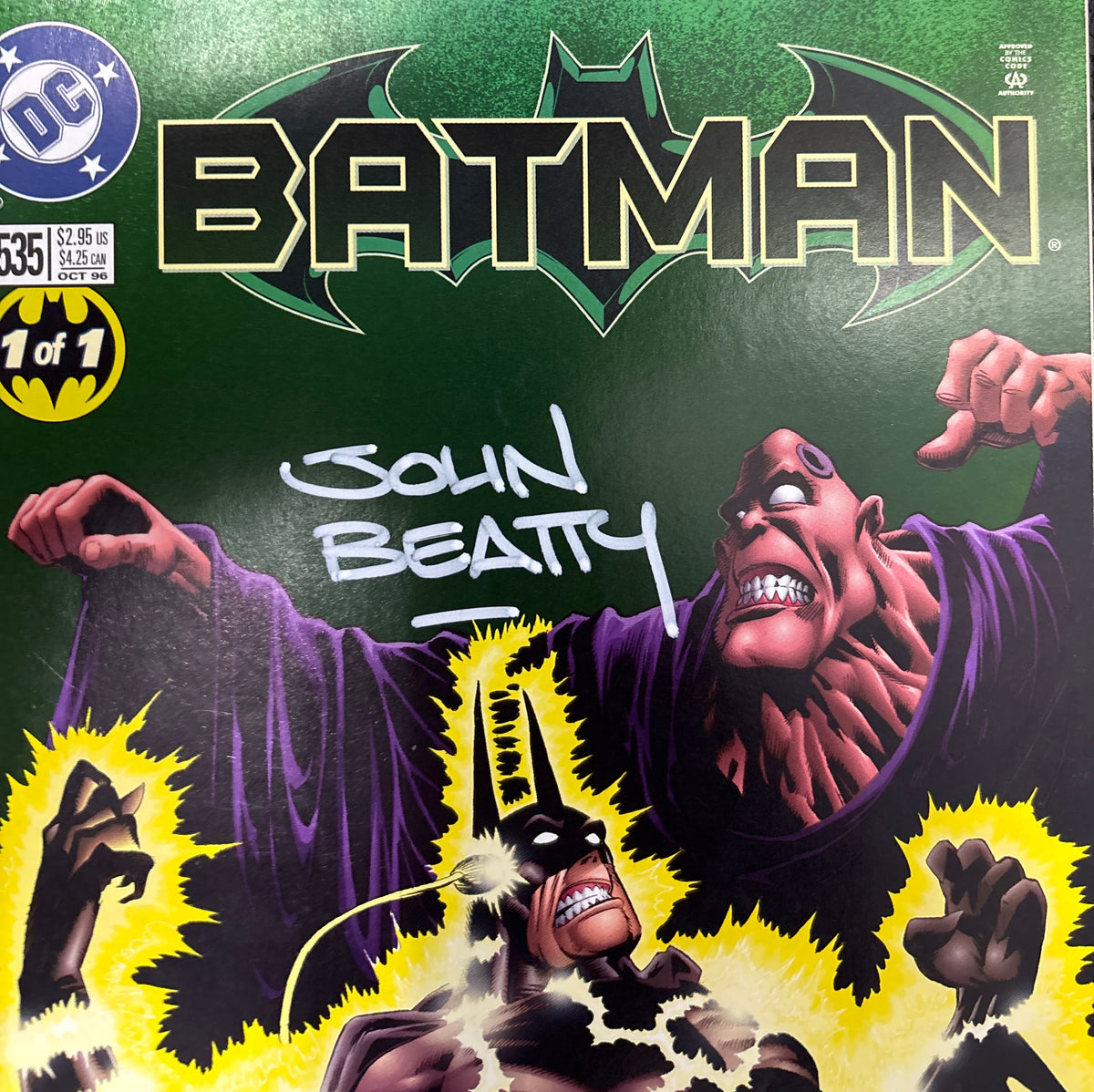 DC BATMAN #1 1/1 SIGNED BY JOHN BEATTY WITH CERTIFICATE OF AUTHENTICITY