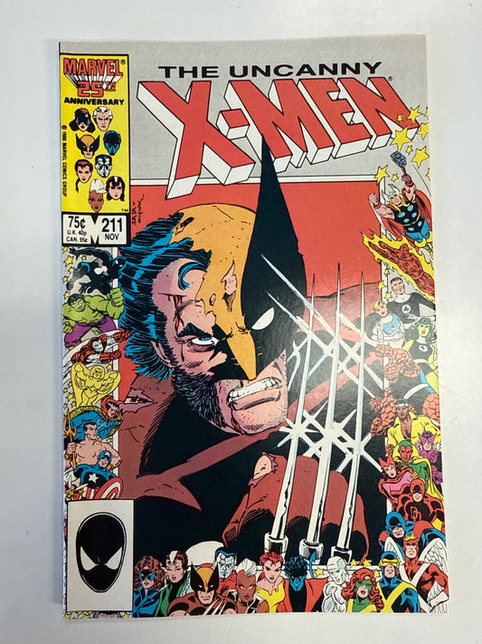 MARVEL COMICS UNCANNY X-MEN #211 25th BORDER COVER WOLVERINE