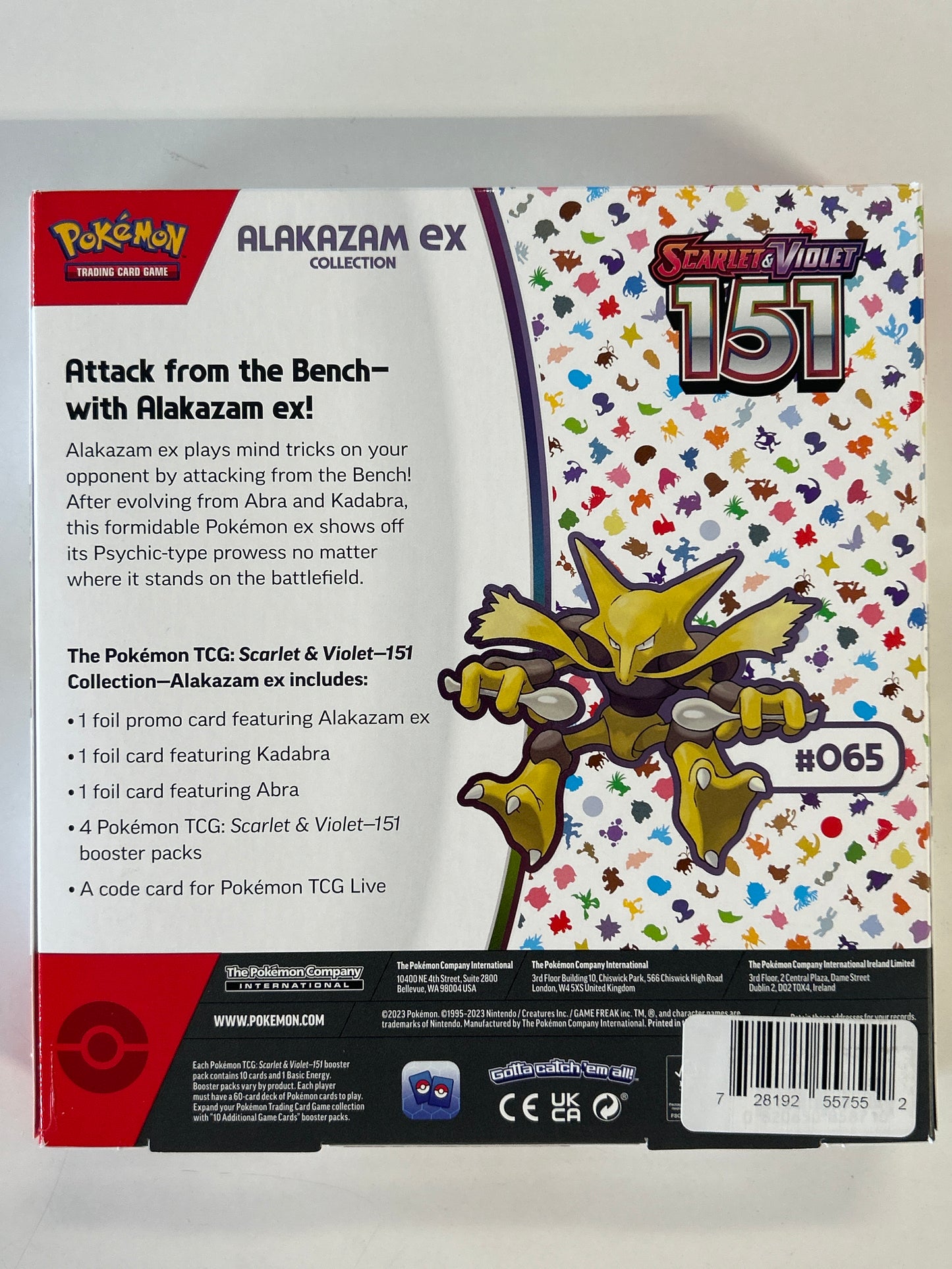 POKEMON 151 ALAKAZAM EX COLLECTION BOX