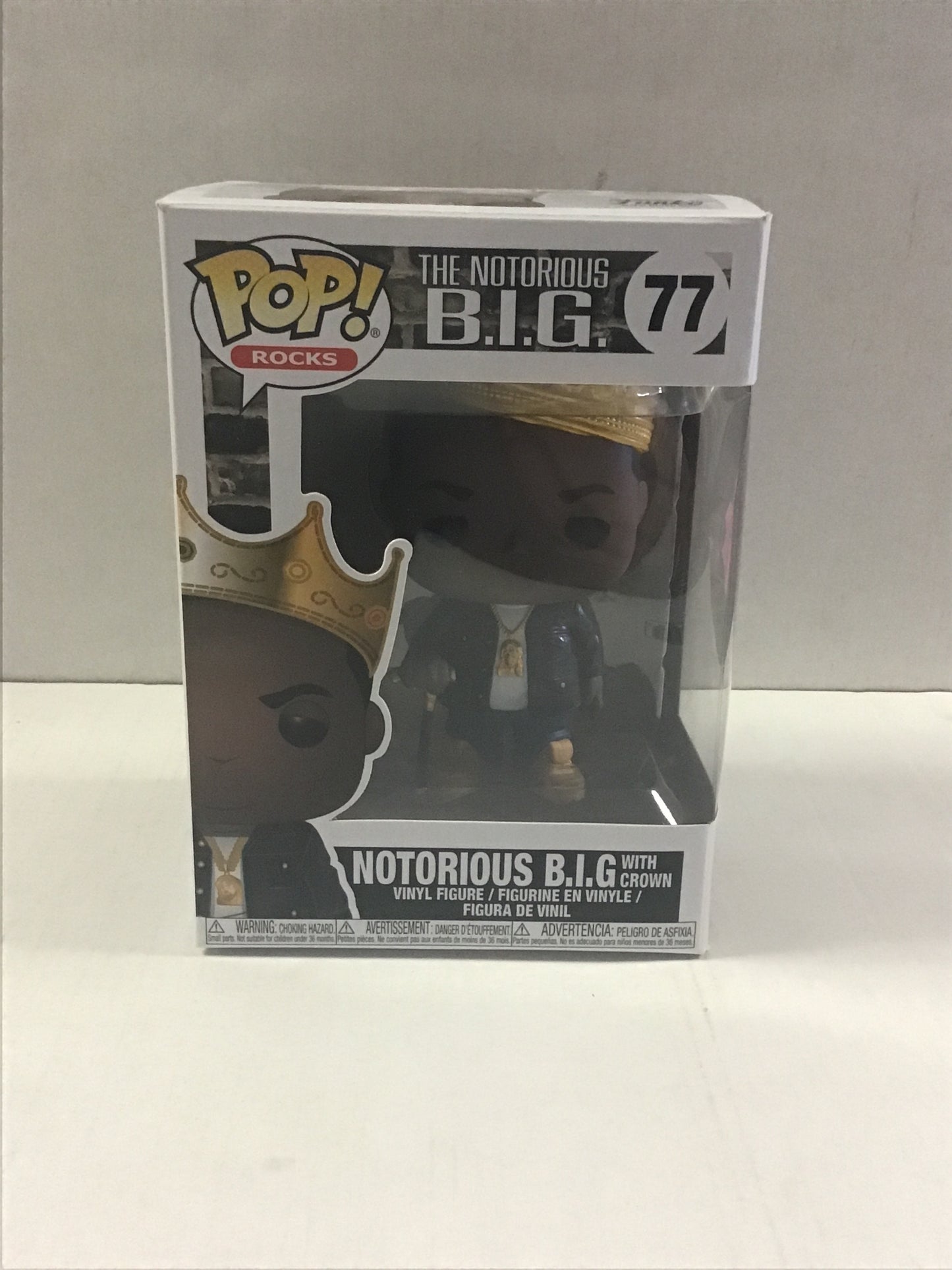 FUNKO POP ROCKS #77 NOTORIOUS B.I.G. W/ CROWN & CANE (2018) ~ HIP HOP LEGACY!