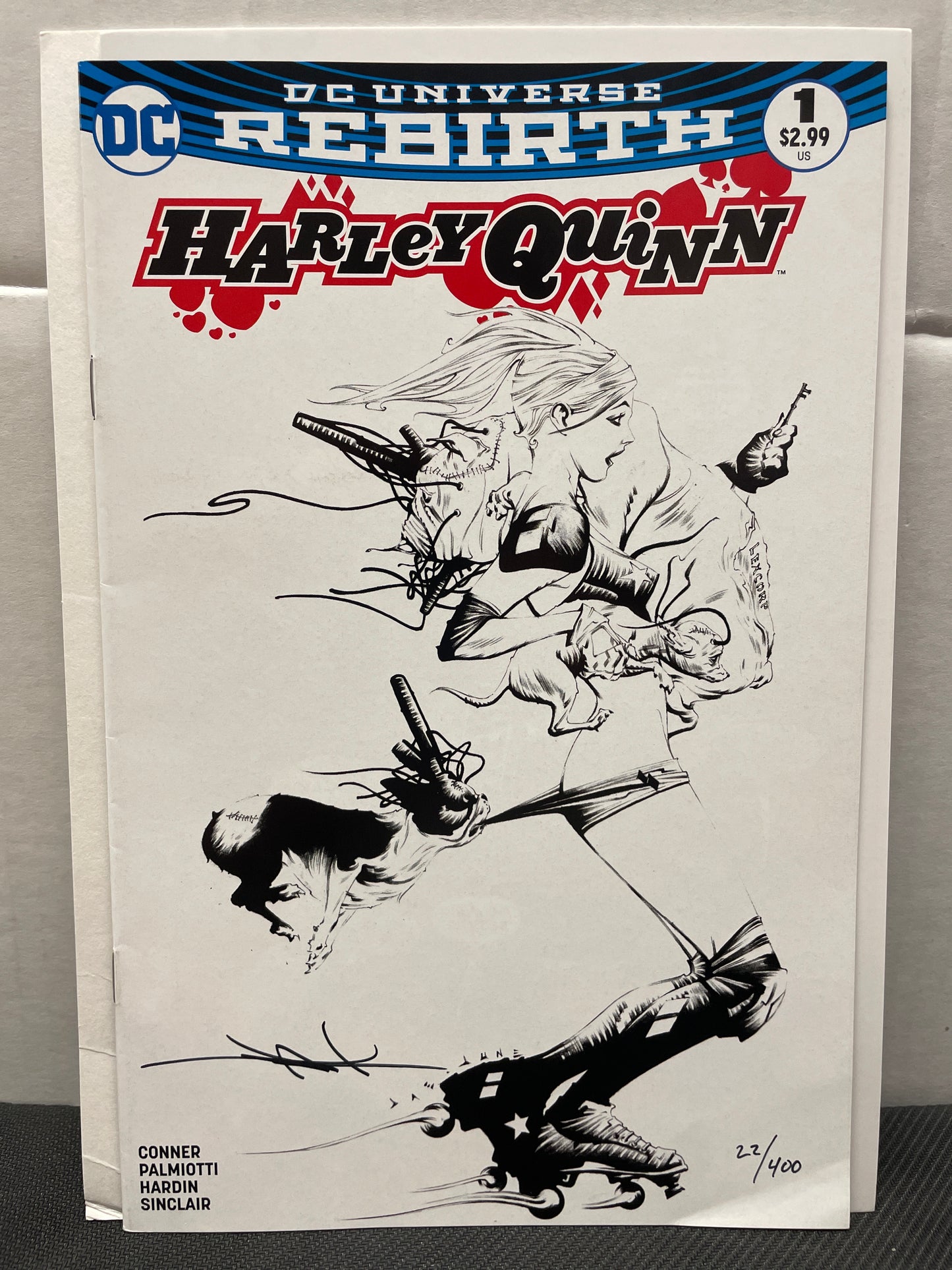 HARLEY QUINN #1 DYNAMIC FORCES VARIANT (B/W JAE LEE SKETCH COVER SIGNED!!) NM+