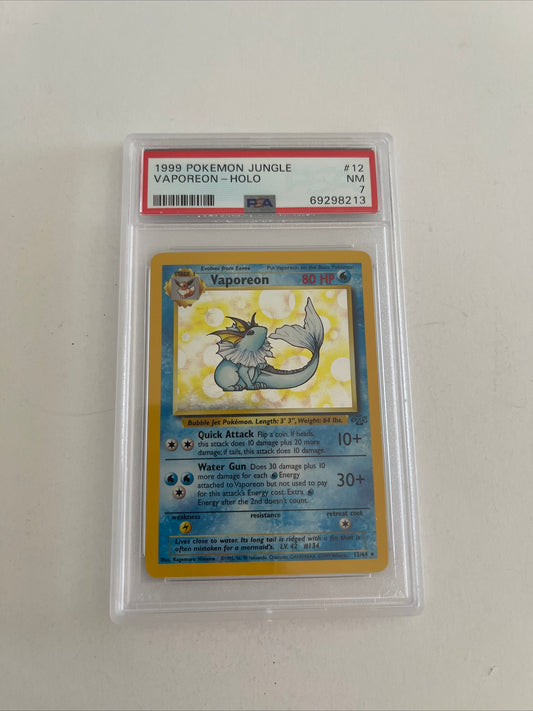 POKEMON 1999 JUNGLE VAPREON HOLO PSA 7